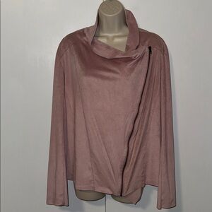MOTE Drape Moto Jacket Dusty Pink Microsuede Women’s XL Extra Large